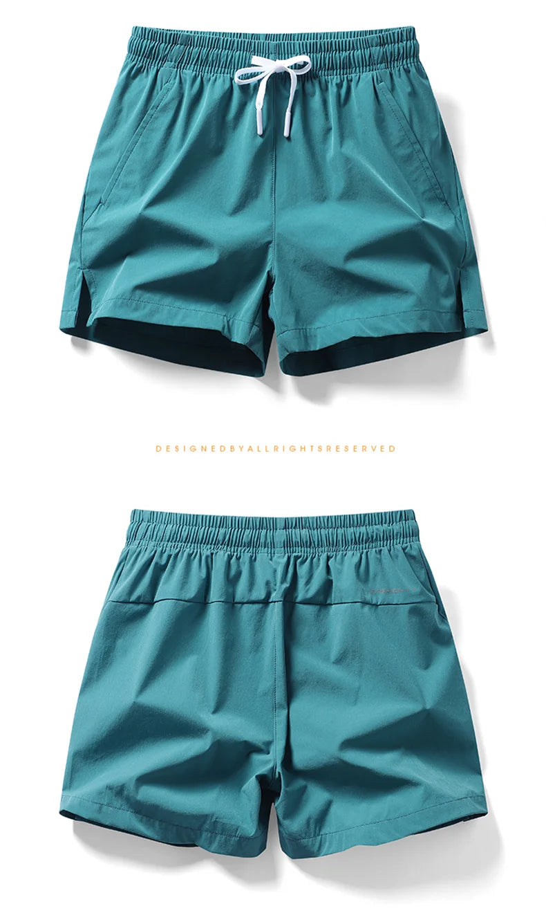 Short Homme Plage Été Couleur Unie Ceinture Élastique Double Poches Fashion Leisure Confortable Sport Cool Tendance – Short Premium Multifonction Été | Mode Homme Été Premium