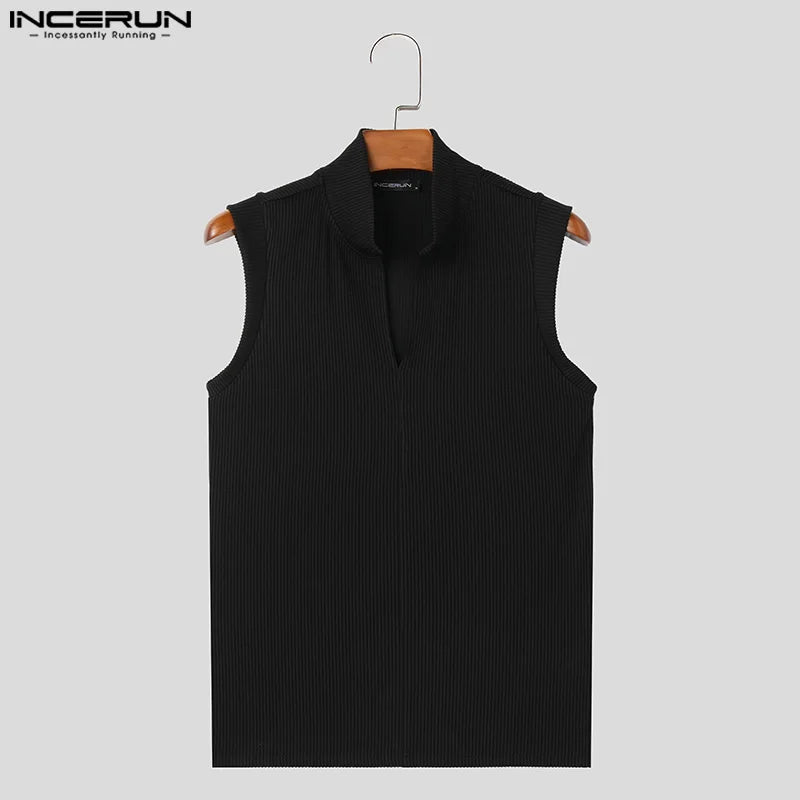 Débardeur Homme Col V INCERUN – Couleur Unie Sans Manches | Streetwear Été & Fitness | Tailles S à 5XL