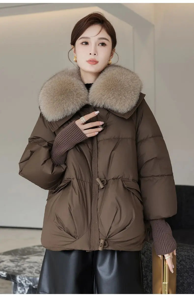 Doudoune Parka Femme Col Fourrure – Manteau Matelassé Chaud & Épais | Hiver 2025