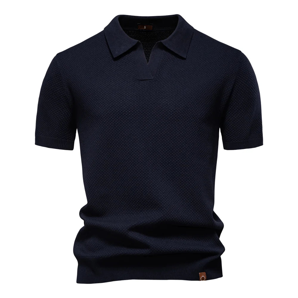 Polo Homme Été Respirant Manches Courtes Couleur Unie Casual Stretch Léger Élégant Confortable Intemporel Fashion – Polo Premium Respirant Stretch Été | Mode Homme Polo Premium Été