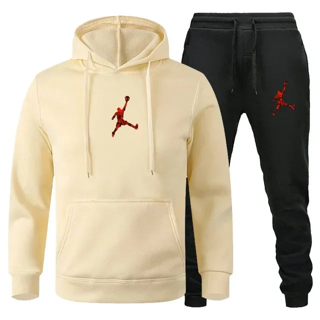 Herren Jogginganzug 2-teilig Langarm Sweatshirt + Freizeithose Fitness Sport Herbst Winter Fashion Bequem Trendig Zeitlos – Premium Jogginganzug 2-teilig Sport Casual Herbst Winter | Herrenmode Sportswear Premium
