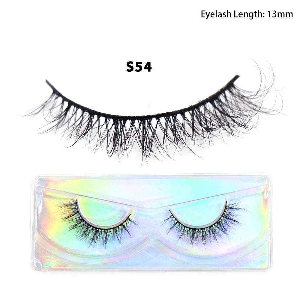 Faux Cils Naturels Courts Fluffy LEHUAMAO – Volume 12-15mm Wispy | Extension Cils Vison Maquillage