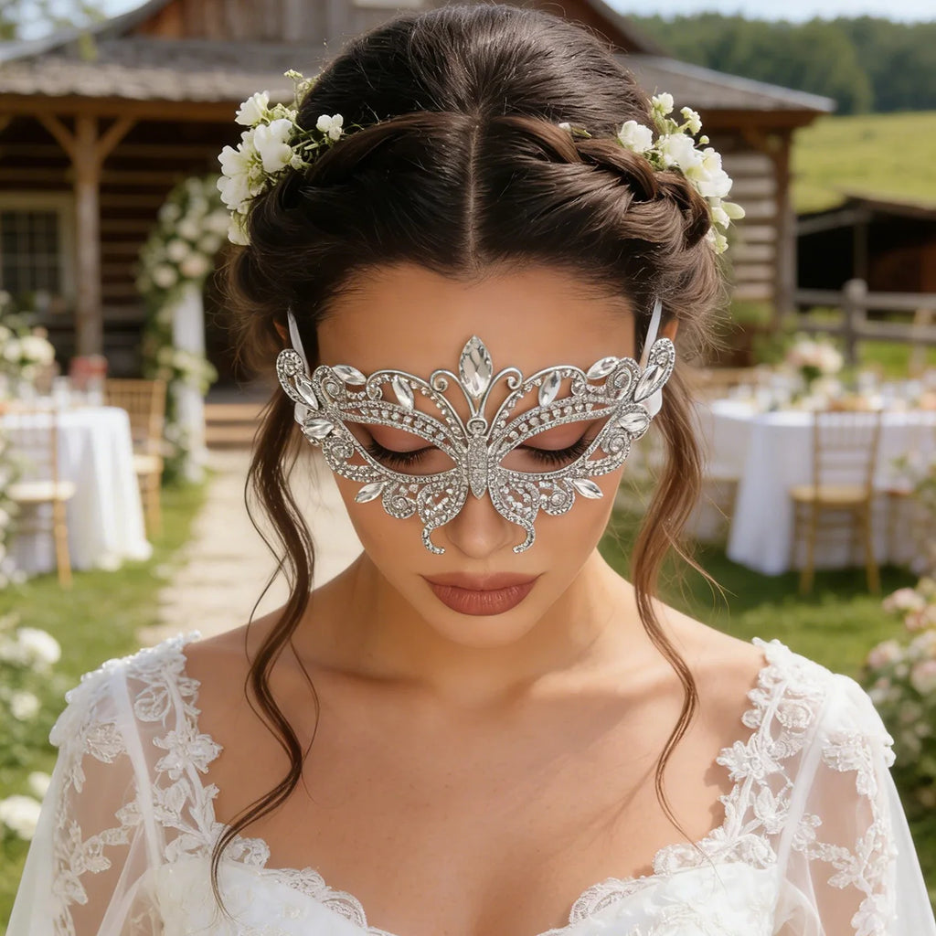 Halbgesichtsmaske Schmetterling Strass - Maskerade, Halloween & Party