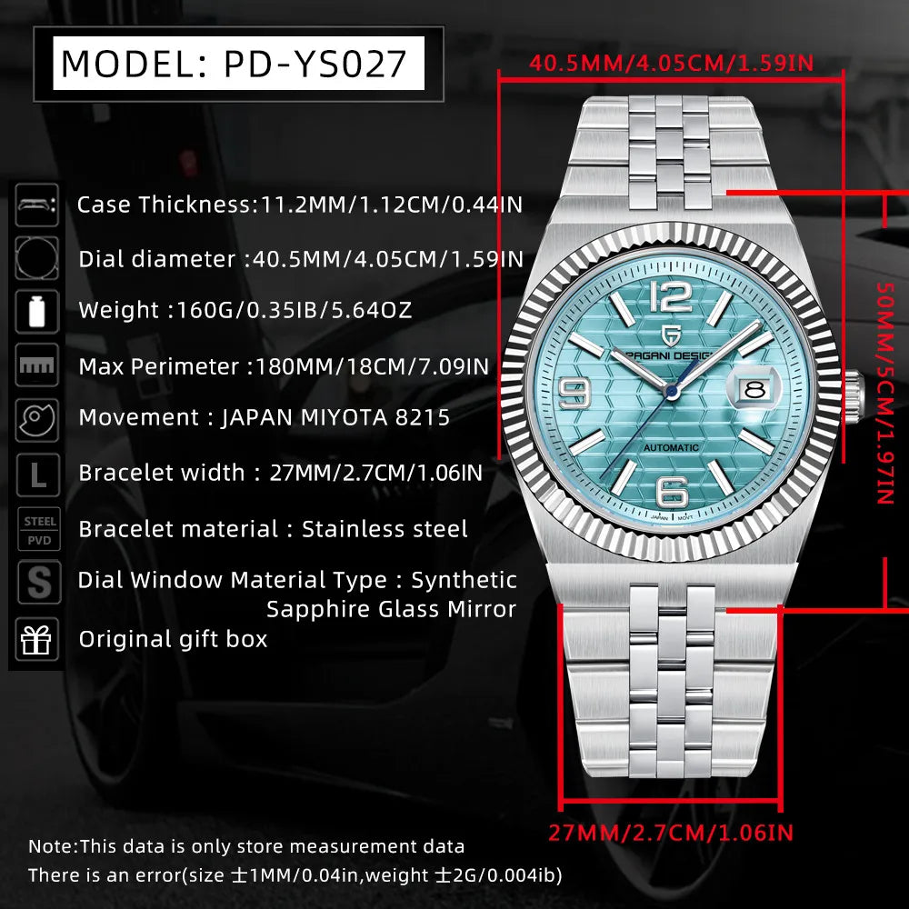 Montre Homme Luxe PAGANI DESIGN 2026 Automatique Cadran 3D Losange Verre Saphir – Business Fashion