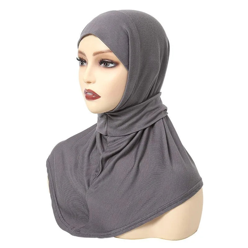 Hijab Femme Prêt-à-Porter Classique Bouton-Pression – Couvre-Chef Intégral Foulard & Turban Musulman