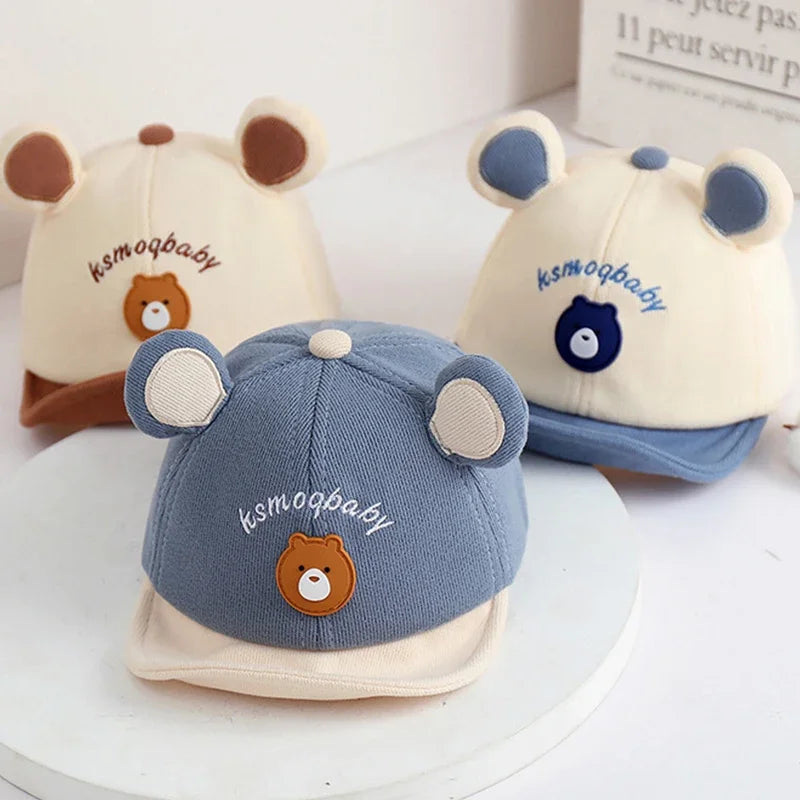 Casquette Bébé Ourson – Chapeau de Soleil Mignon pour Garçon et Fille