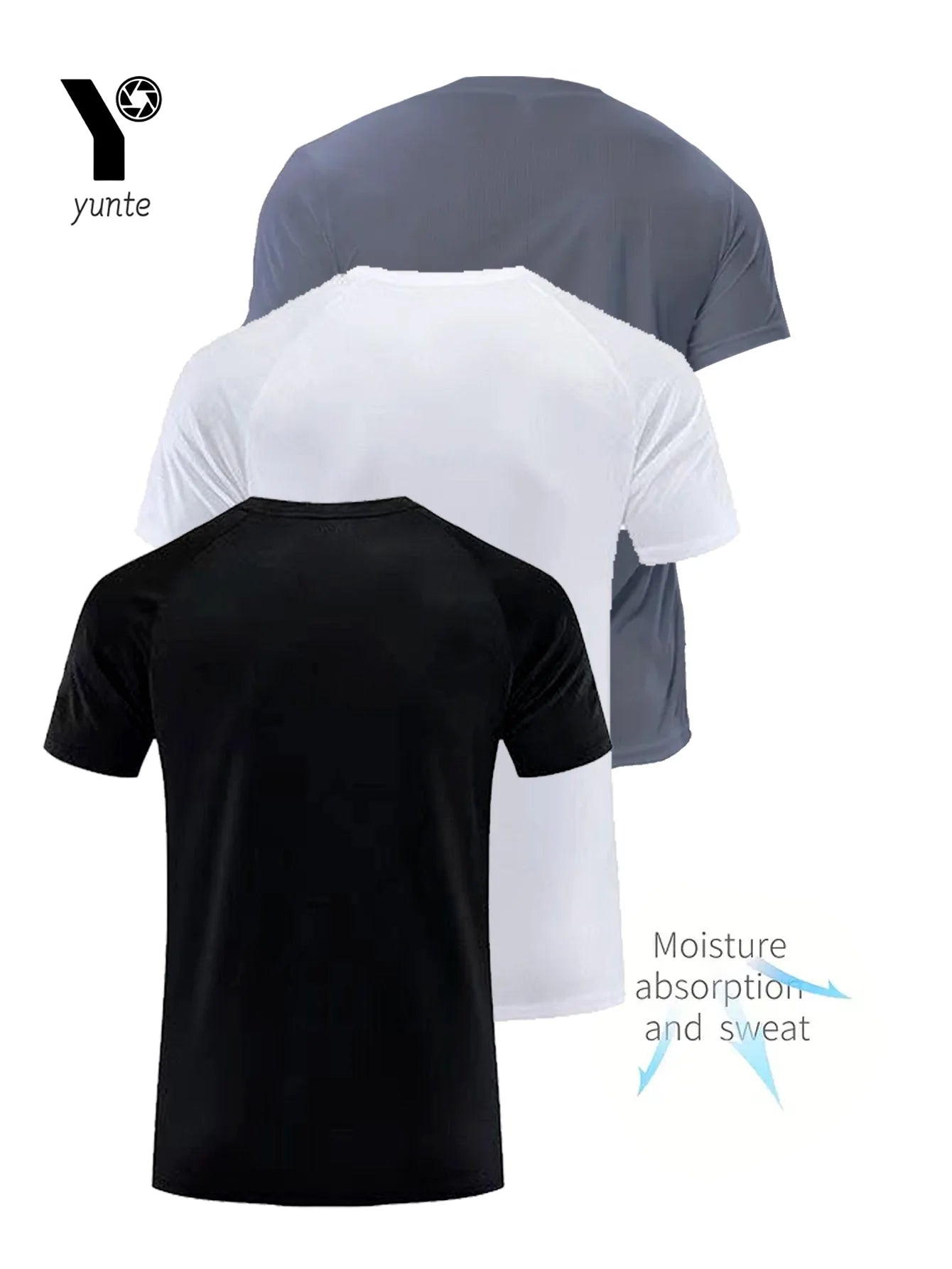T-Shirt Sport Homme Ultra-Léger Séchage Rapide – Noir, Blanc & Gris | Carreaux Légers | Fitness, Gym & Running | Respirant
