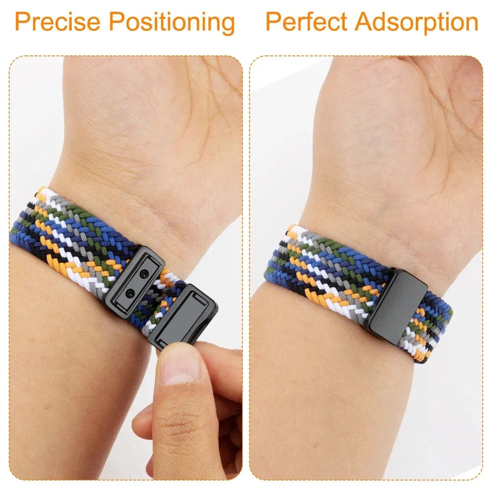 Bracelet Nylon Tressé Magnétique Suunto 20mm & 22mm – Compatible Ocean, Vertical, Race S, 5, 9 Peak Pro DLC & 3 Fitness | Premium