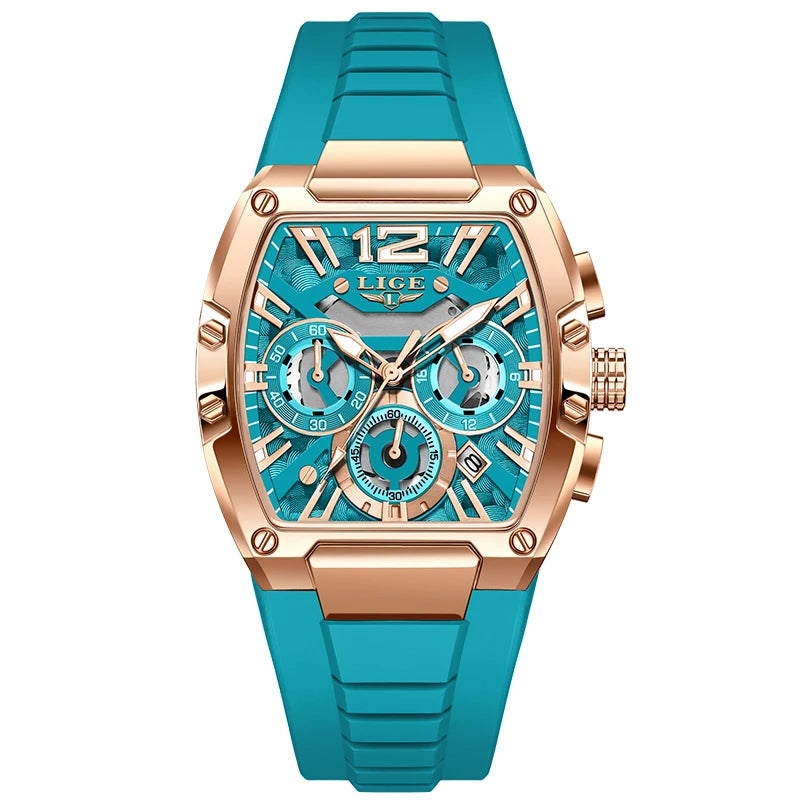 Montre Homme LIGE Sport Quartz Silicone Squelette Lumineux Calendrier – Étanche Outdoor Fashion