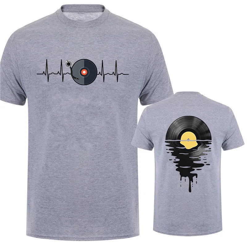 Unisex T-Shirt Musikliebhaber DJ Vinyl Plattenspieler Gedruckt Lustiges Geschenk Musik Herren Damen – Trendiges Grafik-T-Shirt | Unisex-Musikmode