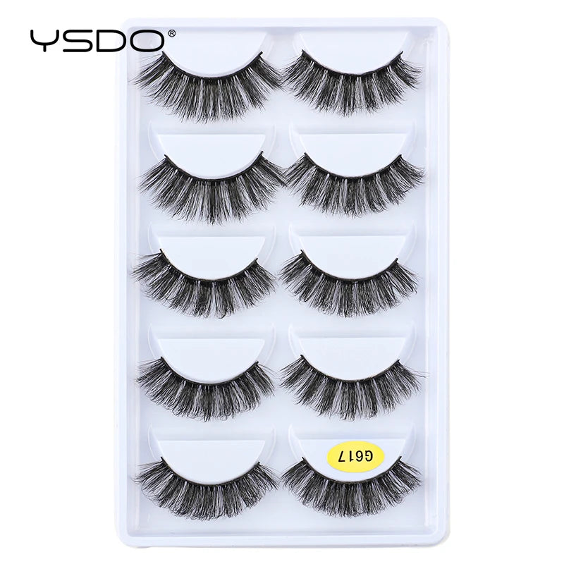 Faux Cils Mink 3D YSDO – Lot 3/5/10 Paires | Maquillage Dramatique Naturel