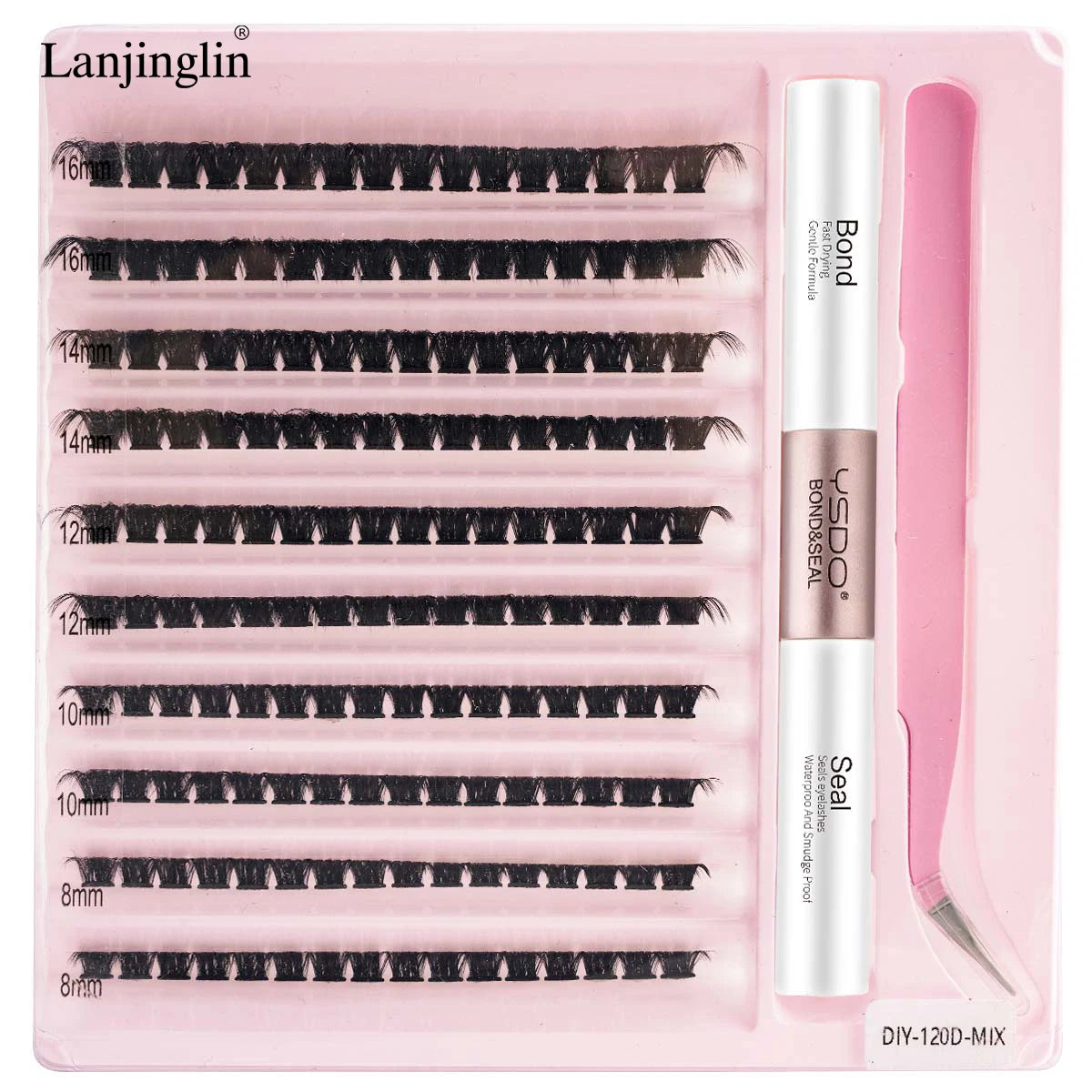 Kit Extension Cils DIY 160-200 Pcs – Cils Individuels Cluster avec Colle & Scellant | Faux Cils Maquillage