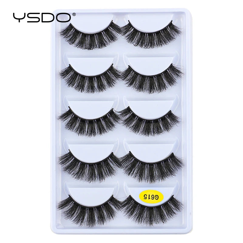 Faux Cils Mink 3D YSDO – Lot 3/5/10 Paires | Maquillage Dramatique Naturel