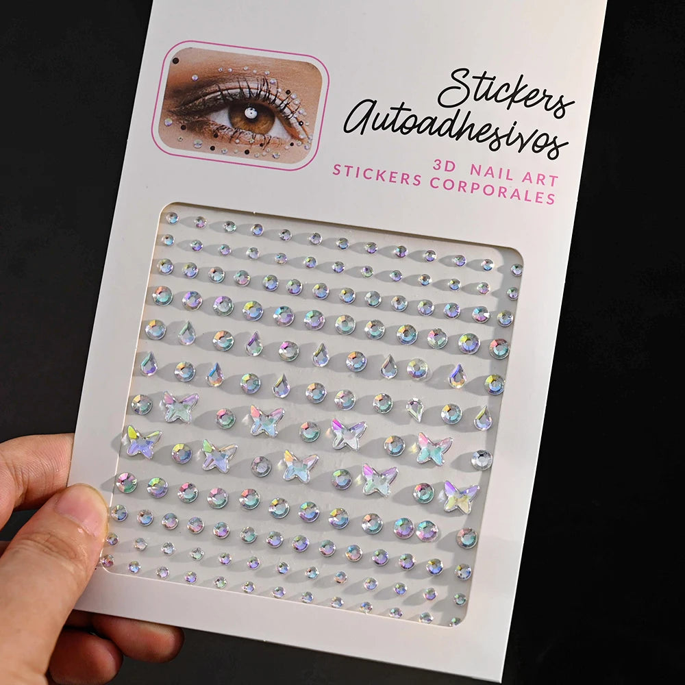 900 Strass Perle Visage 3/4/5mm – Stickers Autoadhésifs Waterproof | Bijoux Maquillage Mariage & Fête