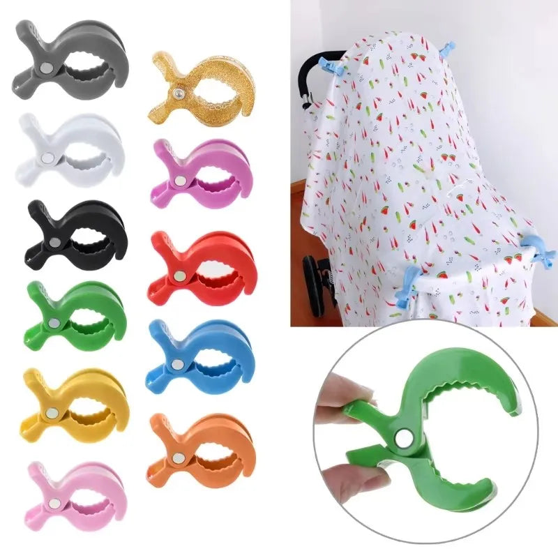 Pinces Clip Poussette Bébé – Lot 2/4 Crochets Multifonctions Siège Auto Landau