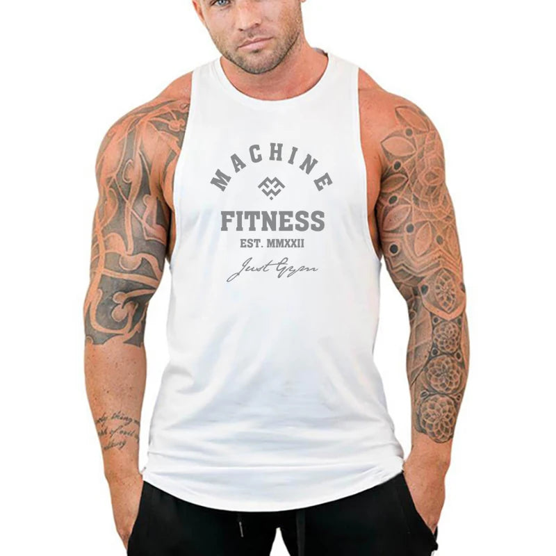 Débardeur Homme Gym Musculation Coton – Sans Manches Fitness Bodybuilding Stringer Jogging