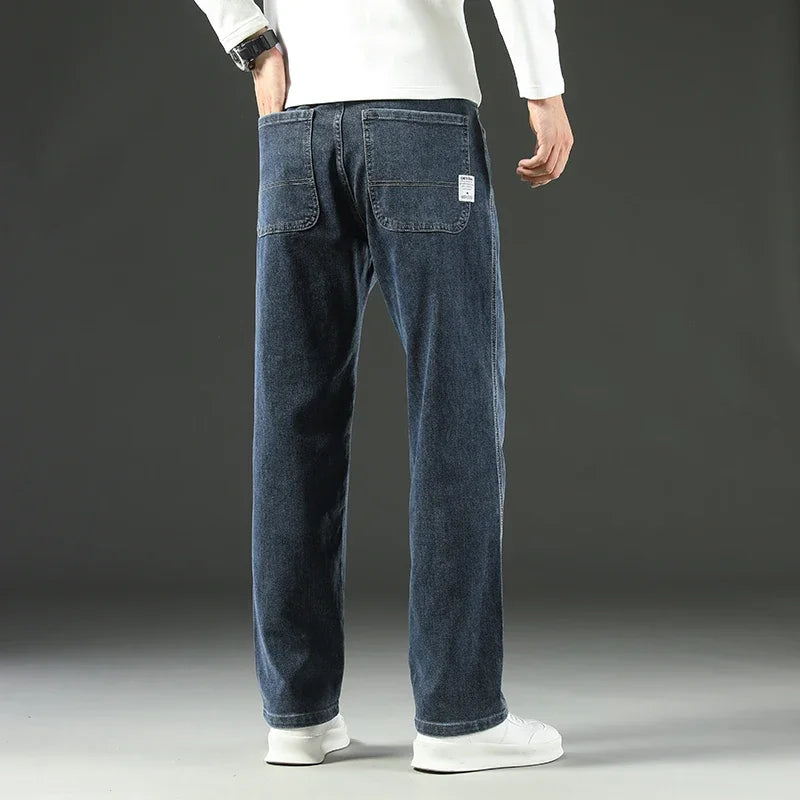 Herren Loose Straight Weites Bein Business Casual Bequem Vielseitig Frühling Herbst Elegant Zeitlos Fashion – Premium Wide Leg Business Casual Straight Jeans | Herren Denim Business Premium Mode
