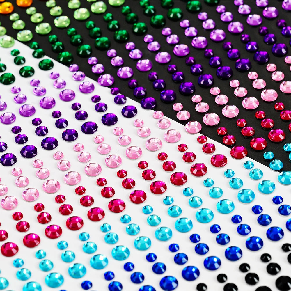 900 Strass Perle Visage 3/4/5mm – Stickers Autoadhésifs Waterproof | Bijoux Maquillage Mariage & Fête