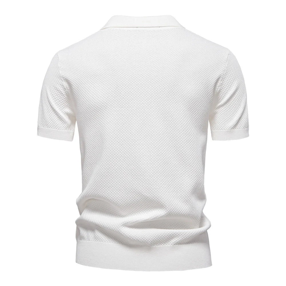 Polo Homme Été Respirant Manches Courtes Couleur Unie Casual Stretch Léger Élégant Confortable Intemporel Fashion – Polo Premium Respirant Stretch Été | Mode Homme Polo Premium Été