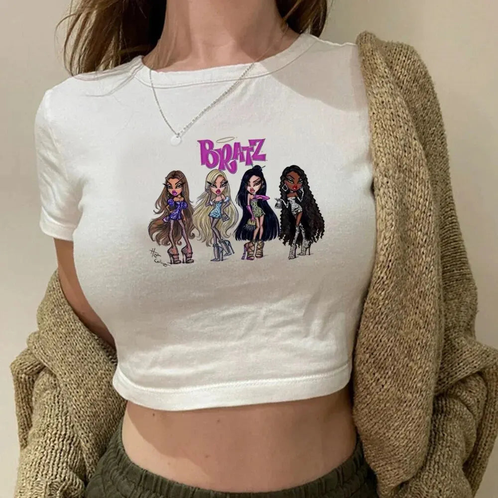 Crop Top Graphic Bratz Fairycore & Gothic - Korean Fashion Vintage Streetwear Femme
