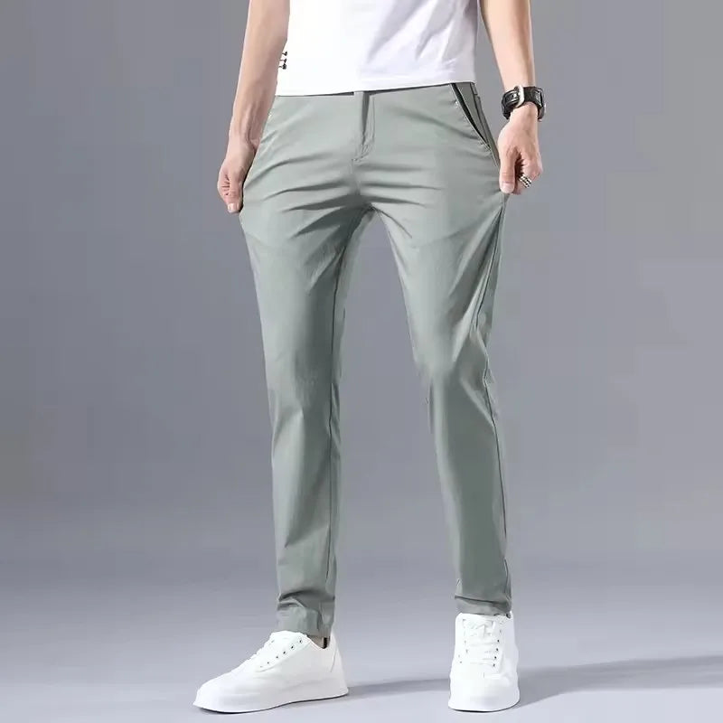 Pantalon Homme Slim Coton Stretch – Business Casual Golf Style Coréen Léger Printemps Automne | Mode Homme Premium