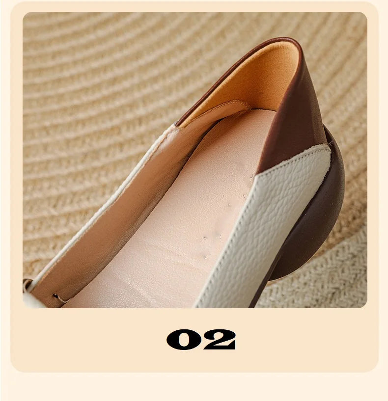 Mocassins Cuir Véritable Vintage Slip-on Femme – Bout Rond Luxe Conduite Loafers Automne