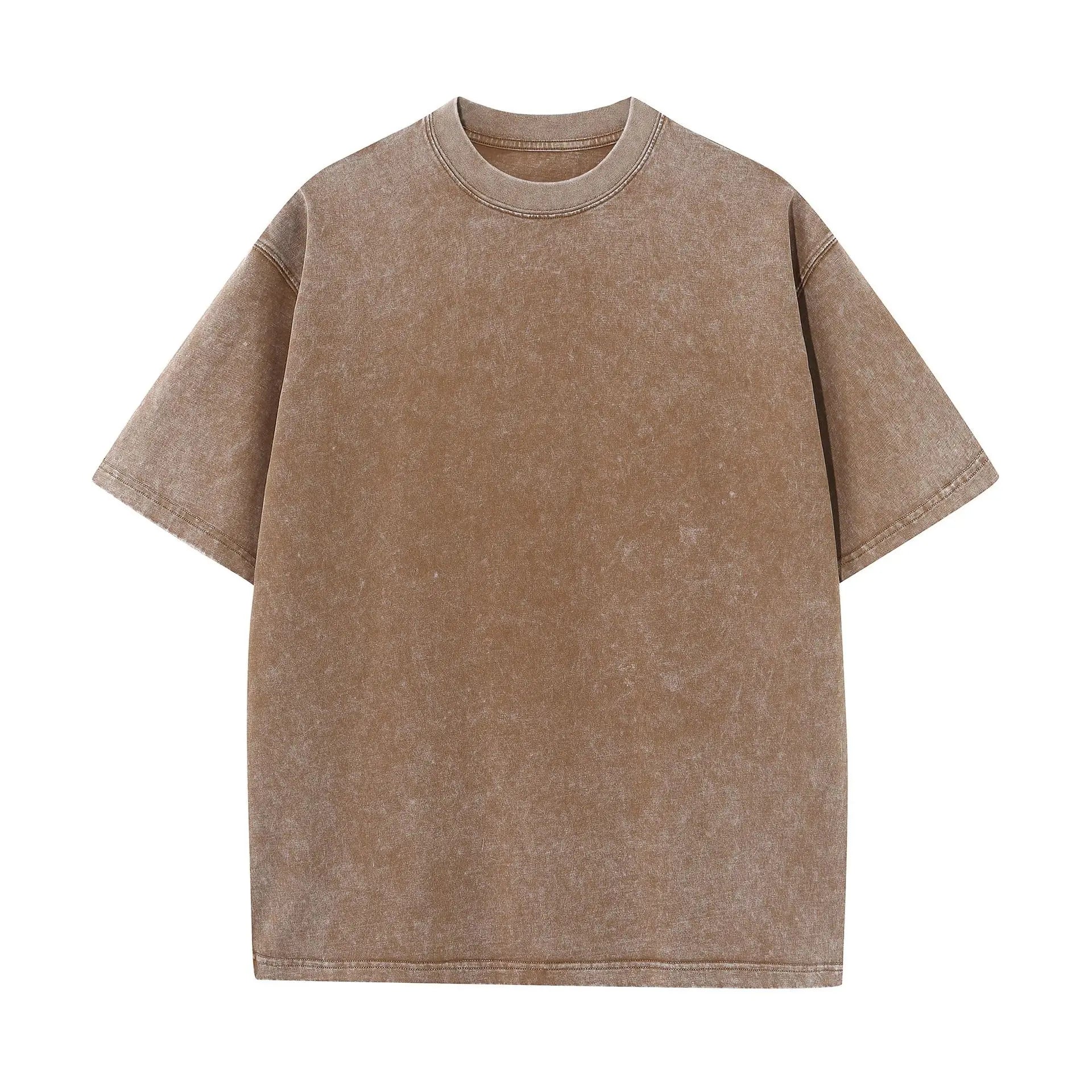 T-Shirt Unisexe Coton 230g Rétro Drop-Shoulder Vintage Couleur Unie Hip-Hop Loose Manches Courtes Confortable Épais Intemporel – T-Shirt Rétro Premium Coton 230g Drop-Shoulder Vintage Hip-Hop Loose | Mode Unisexe Rétro Vintage Premium
