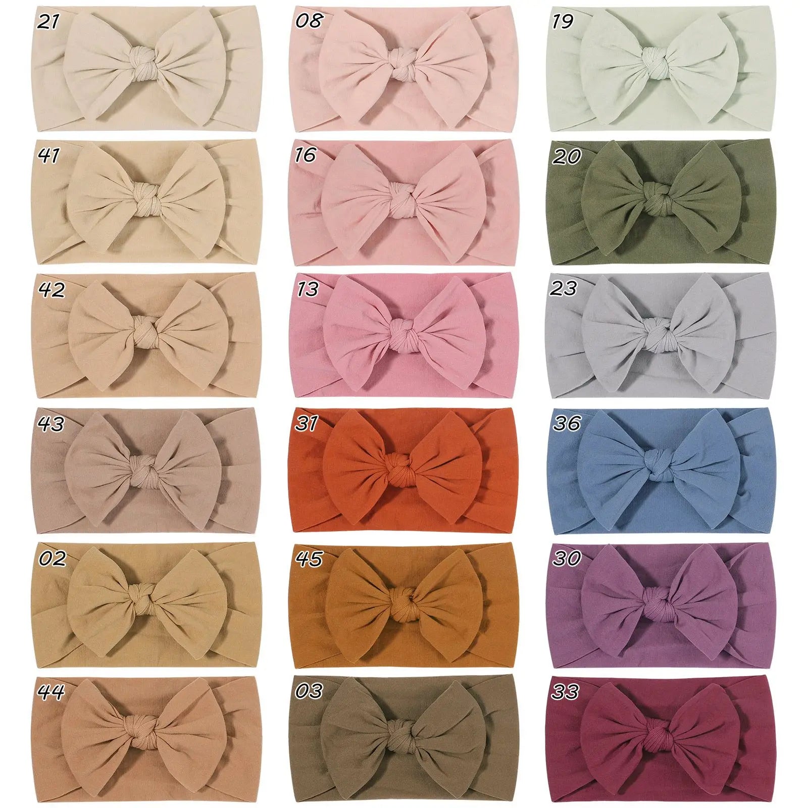 Bandeau Nœud Bébé Fille Élastique Large – Turban Headband Accessoire Cheveux 48 Couleurs