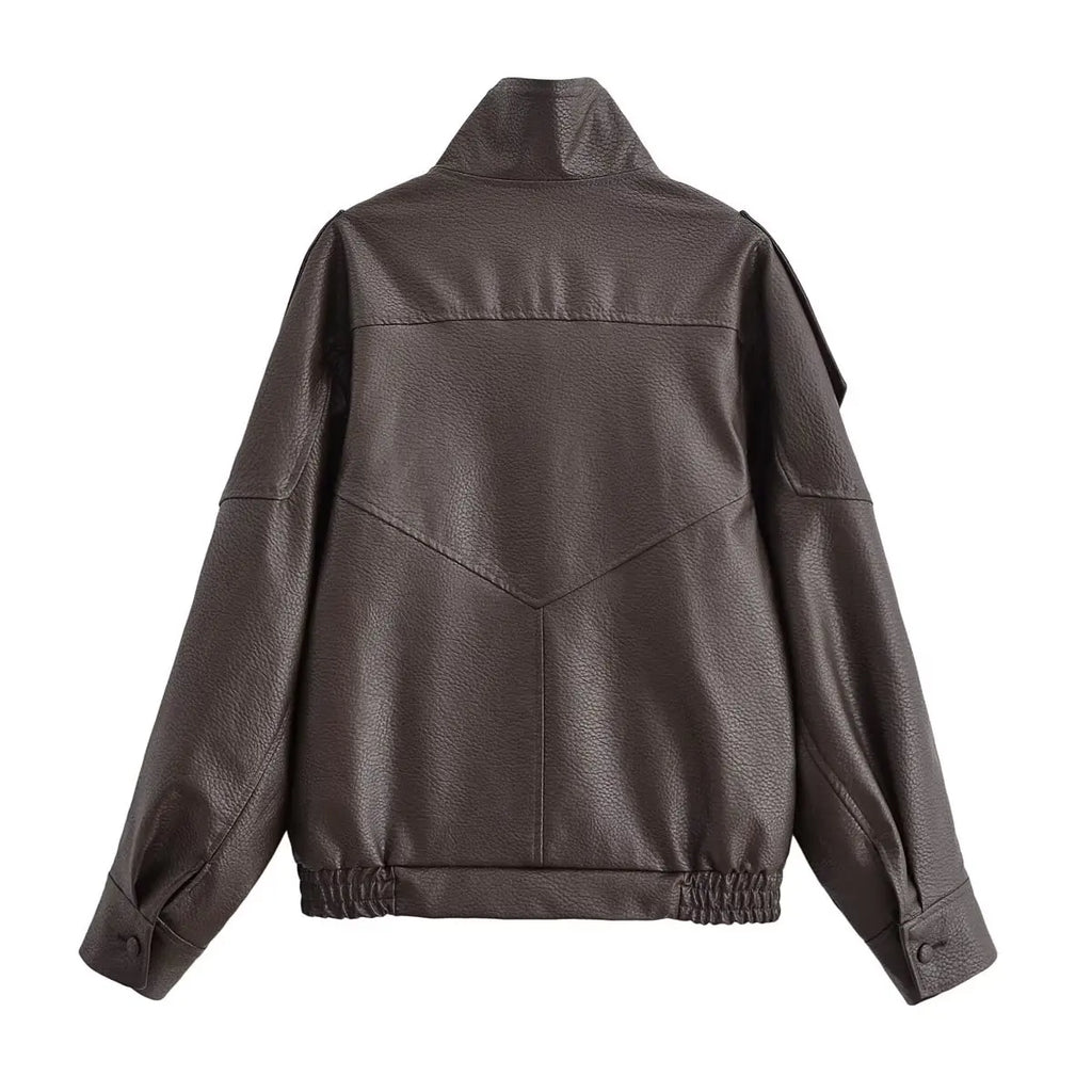 Veste Femme Asymétrique Noire Manches Longues Poches Zippée Ample – Style Mode High Street | Automne | HH