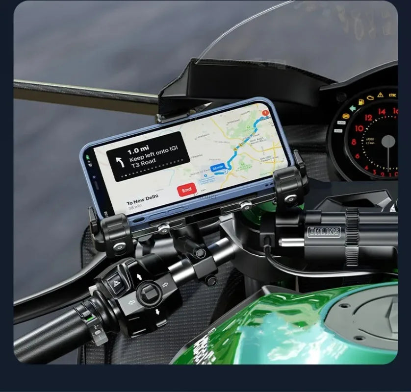 Support Téléphone Moto Chargeur Sans Fil 15W + USB-C 36W – Anti-Vol Anti-Vibration Guidon