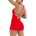 Combinaison Yoga Femme Sexy Dos Nu Croisé Gainante Fessier – Body Sport Fitness Gym Couleur Unie | Mode Athleisure