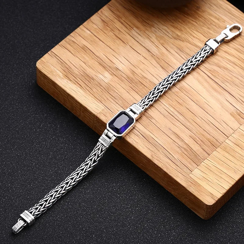 Bracelet Cord Tressé Main 5MM Couleur Argent – Style Retro & Hip Hop | Bijou Unisexe Homme & Femme | Accessoire Mode Tendance