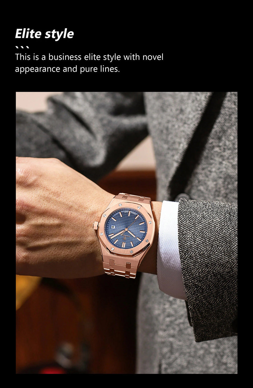 Montre Homme POEDAGAR Business Luxe Quartz – Acier Lumineux Étanche Date Fashion