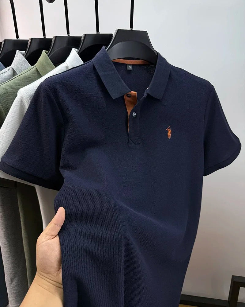 Polo Homme 100% Coton Manches Courtes Broderie Poney Élégant Golf Casual Été – Style Designer Premium | Mode Homme Luxe