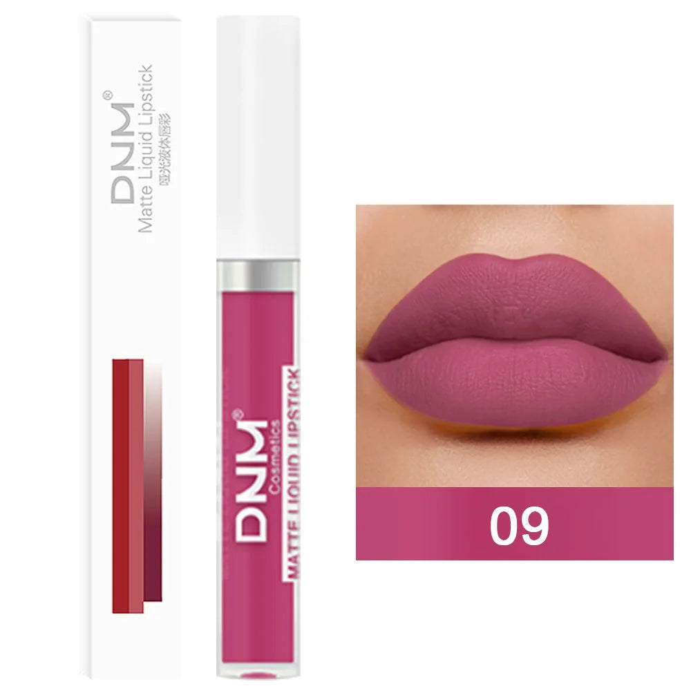 Gloss Velvet Mat DNM 18 Couleurs – Waterproof Longue Tenue | Lip Tint Nude, Rouge & Violet