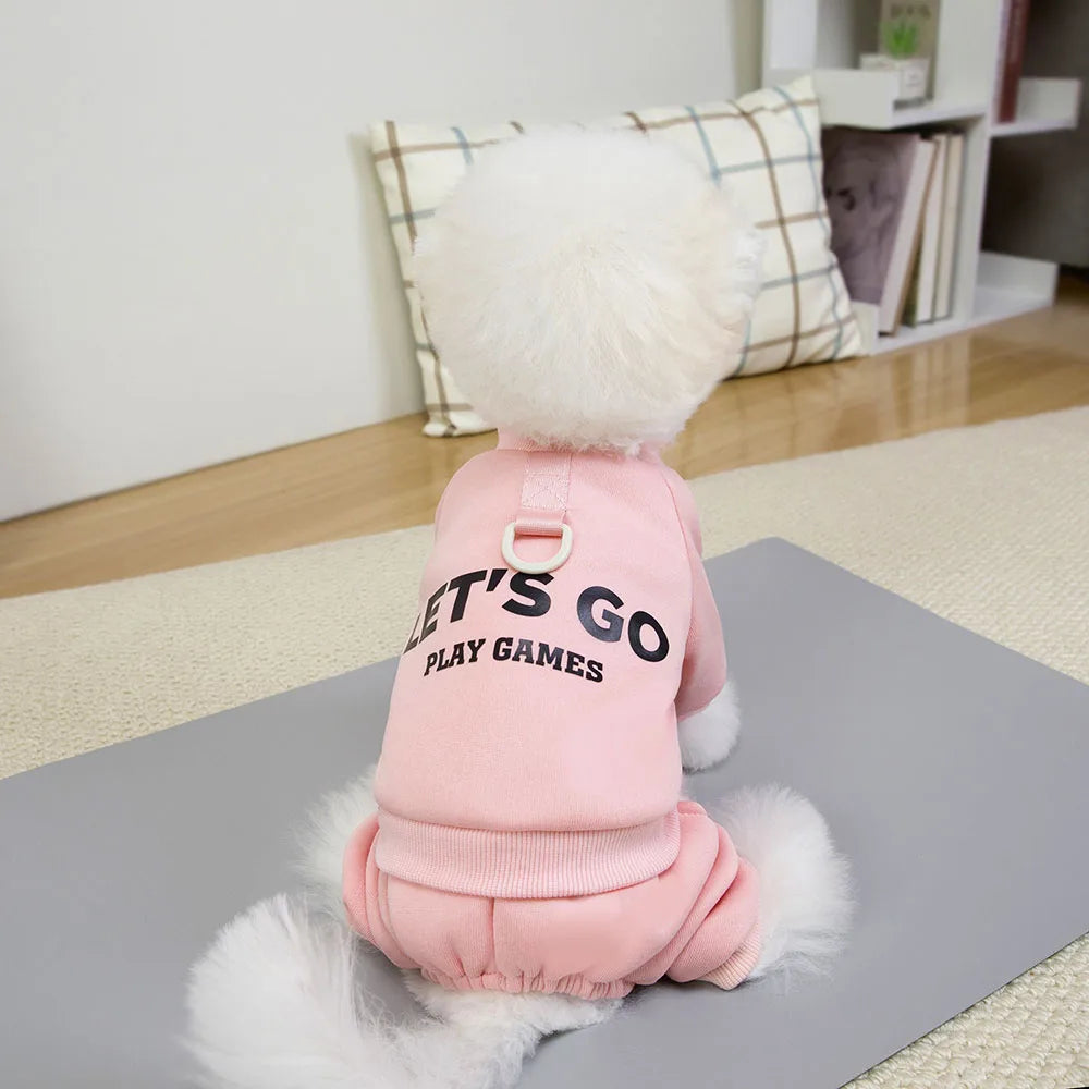 Sweat Combinaison 4 Pattes Chien Chat Hiver – Hoodie Sport Chaud Petit Chien Puppy