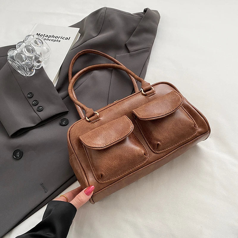 Mini Sac Épaule Double Poche Femme – Sac Aisselle Tendance 2025 Designer Luxe Purse