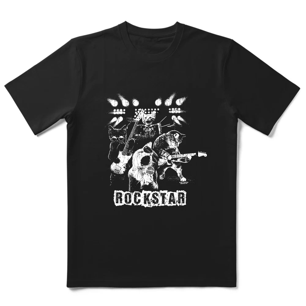 T-Shirt Homme 100% Coton Imprimé Chat Cool Loose Été Manches Courtes Col Rond Casual Tendance – Tee Graphique Félin Streetwear | Mode Homme Premium