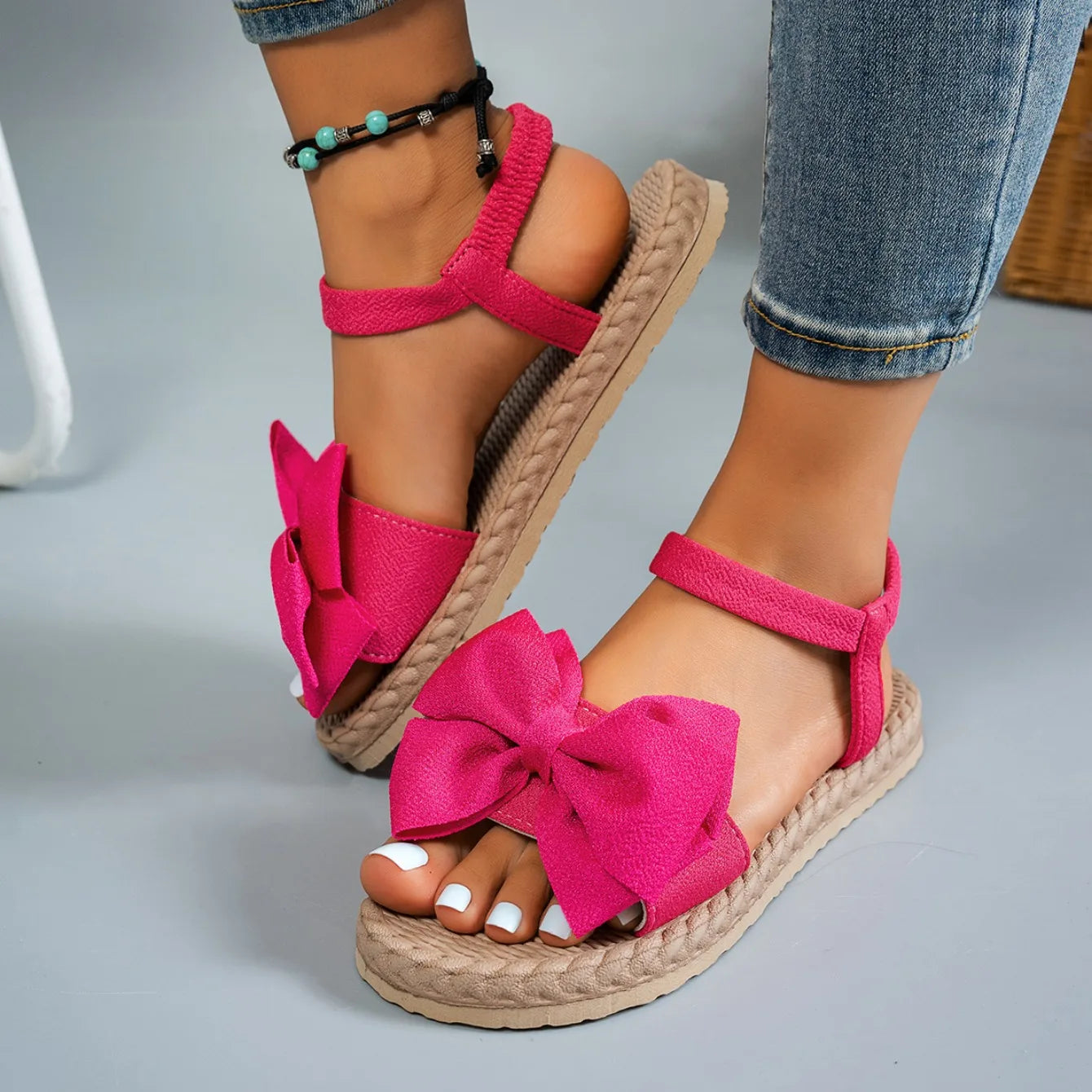 Mules Bow Tie Légères Femme Plage 2024 – Sandales Flat Casual Slides Home Outdoor