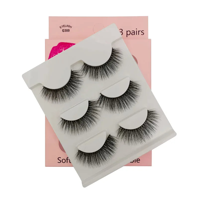 Lot 3 Paires Faux Cils 3D Vison SHIDISHANGPIN – 27 Styles Fluffy Wispy Épais | Cils Faux Faits Main Maquillage Yeux