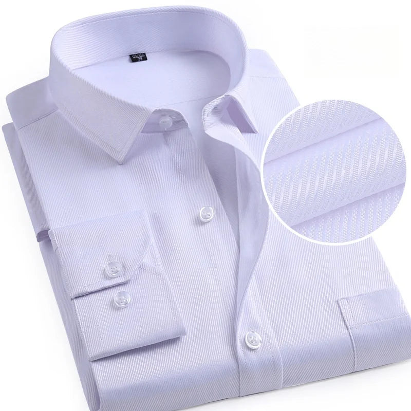 Chemise Homme Formelle Manches Longues Bureau Uni Mode Business Poche Sociale Bleu Blanc Grande Taille S-5XL – Élégante & Professionnelle | Mode Homme Premium