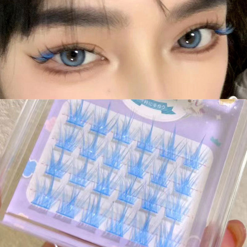 Clusters Cils Colorés Manga Rose Blanc Bleu Violet – Faux Cils Naturels Longs Faux Bouquets | Maquillage Wholesale