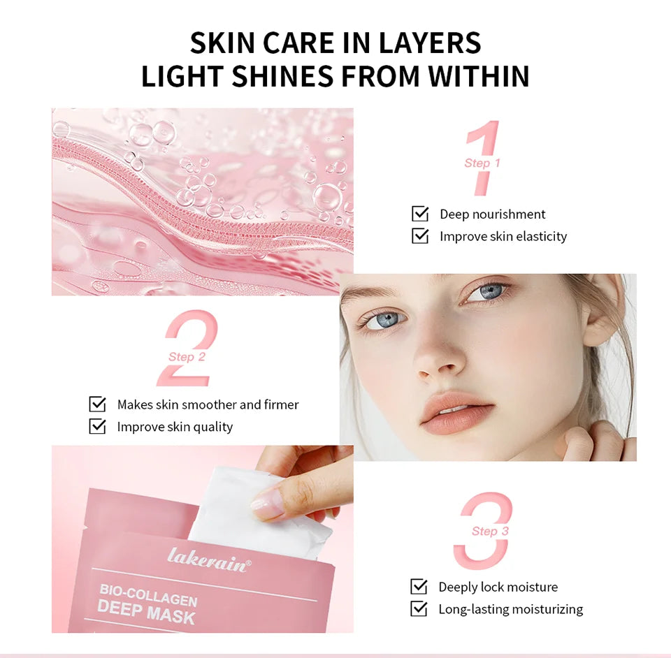 Masque Visage Bio-Collagène Nuit – Hydratation Profonde, Rétrécissement des Pores & Éclat | Soin Overnight Repulpant