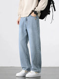 Jean Homme Droit Baggy Large Jambe Retro Américain Streetwear Korean Fashion Loose Denim Casual Printemps Automne Tendance – Jean Premium Wide Leg Urban | Mode Homme Streetwear Premium