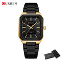 Montre Homme CURREN Vintage Rectangle Acier Inoxydable Quartz Lumineux Étanche – Style Rétro Chic