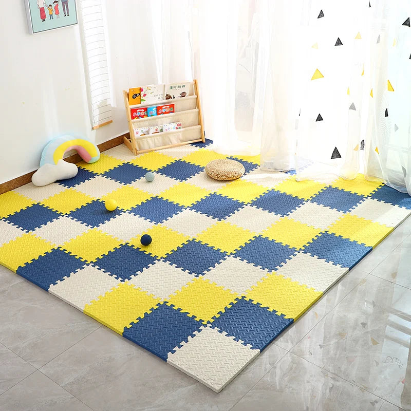 Tapis Puzzle Mousse Bébé Lot 12 Pièces – Dalles Emboîtables Sol Enfant 30x30cm Doux
