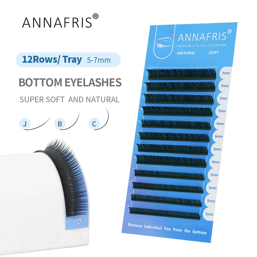 Extensions Cils Individuels ANNAFRIS Korean PBT 8-25mm – Matte Naturel Faux Vison | Fournitures Lashes Professionnel