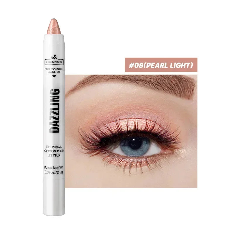 Crayon Fard à Paupières Highlighter Waterproof – Glitter Matte Nude Ver à Soie | Eyeliner Blanc Pigmenté