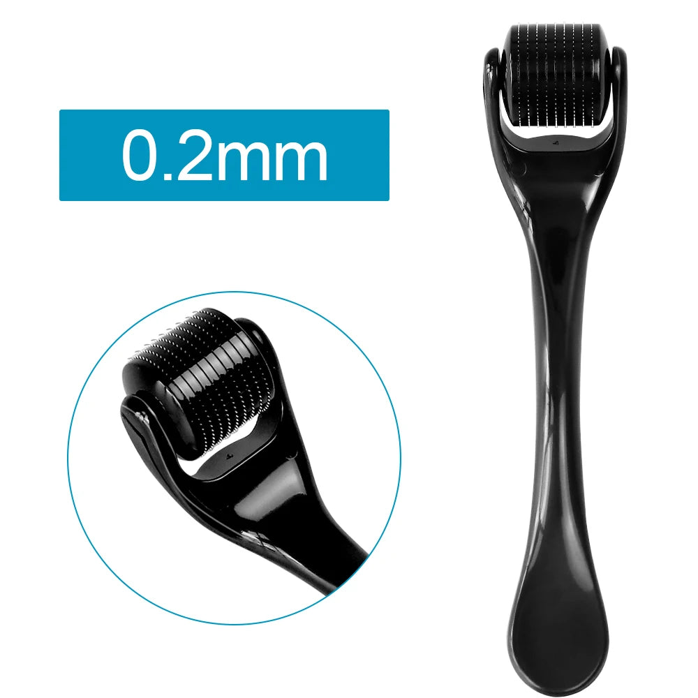 Derma Roller Professionnel 540 Aiguilles – Croissance Cheveux & Barbe, Soin Visage & Corps | 0.2mm 0.25mm 0.3mm
