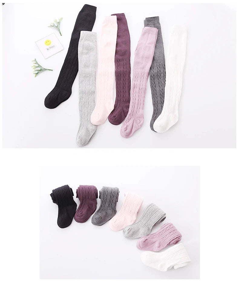 Collants Fille Coton Mesh Tricoté Respirants – Bas Chauds Printemps Automne Hiver Toddler 0-8 Ans